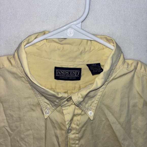 Lands End Mens Pinpoint Oxford Long Sleeve Button Down Size 17 -34 Size - Picture 2 of 13